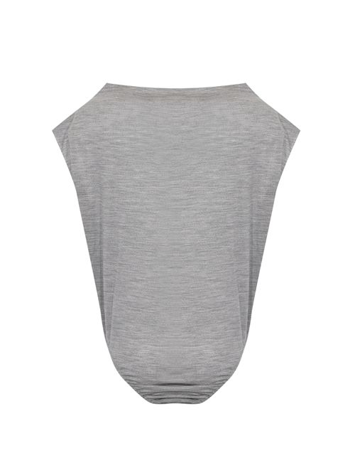 The Off-Shoulder Body in jersey di lana Grigio melange Patrizia Pepe | 8M1757 J249S119